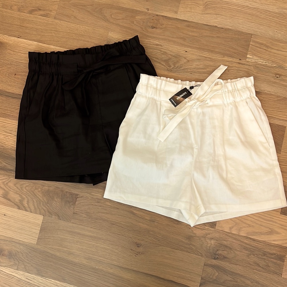 [express] linen shorts set of 2